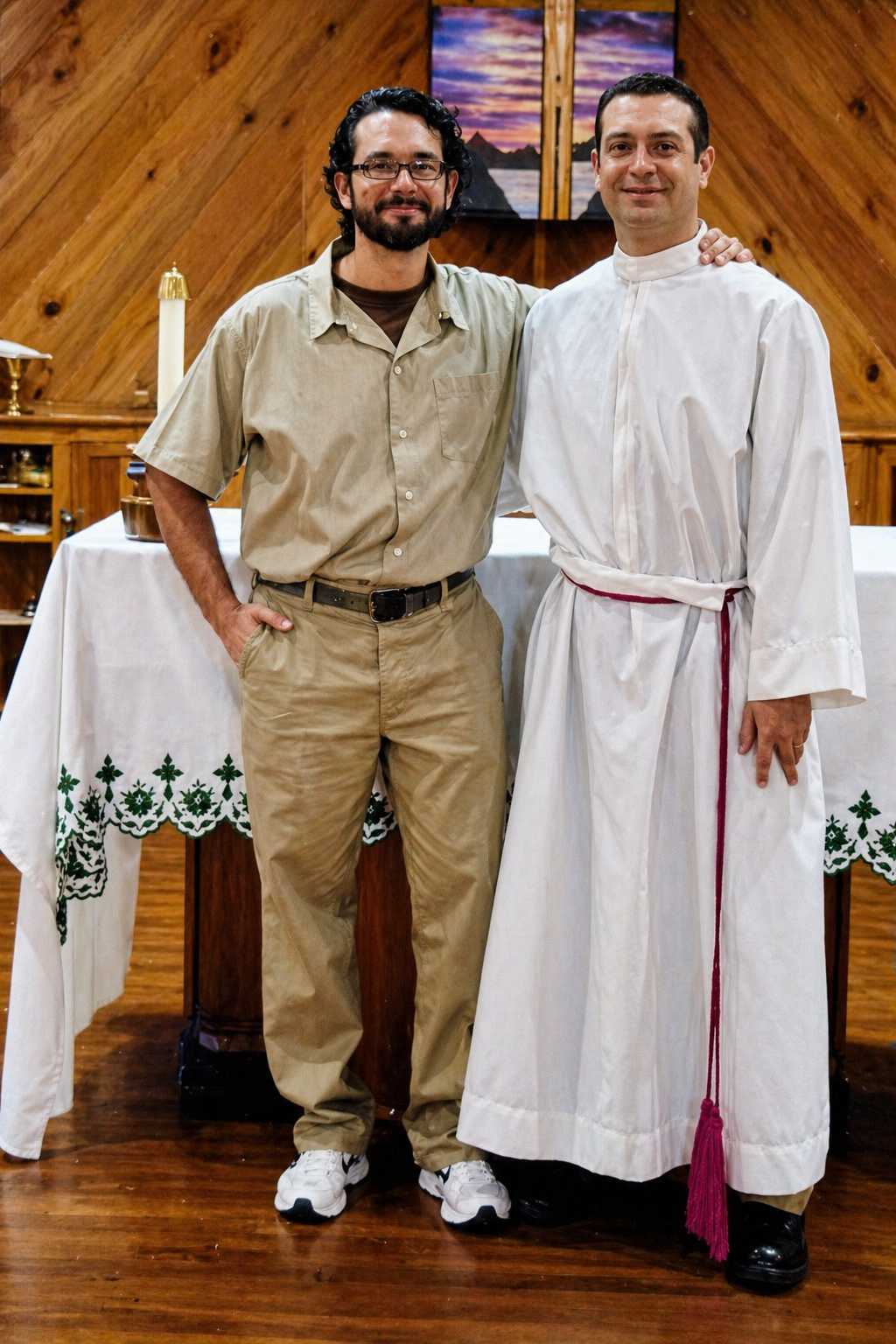 Community members at the altar
